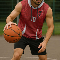 Custom Albania National Football Sleeveless Hoodie The Wings Sporty Style - Wonder Print Shop