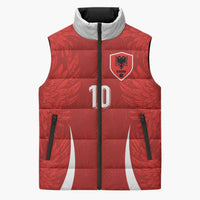 Custom Albania National Football Sleeveless Puffer Jacket The Wings Sporty Style - Wonder Print Shop