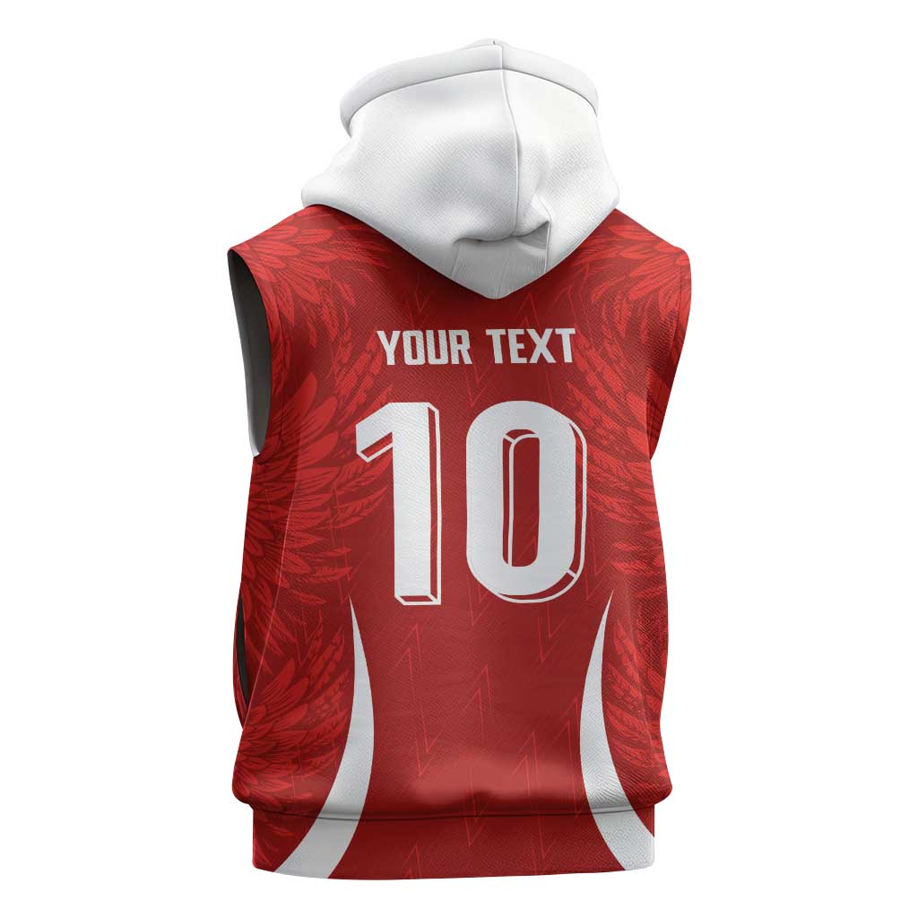 Custom Albania National Football Sleeveless Zip Hoodie The Wings Sporty Style - Wonder Print Shop