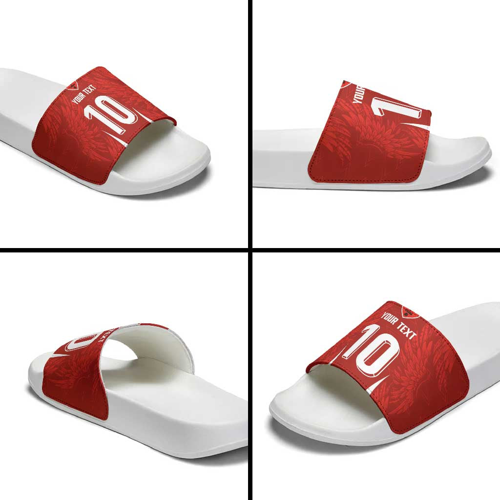 Custom Albania National Football Slide Sandals The Wings Sporty Style - Wonder Print Shop
