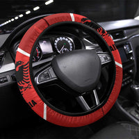 Albania National Football Steering Wheel Cover The Wings Sporty Style - Wonder Print Shop