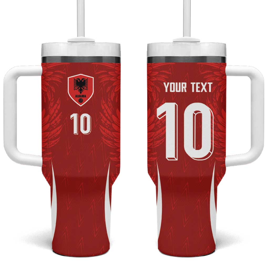 Custom Albania National Football Tumbler With Handle The Wings Sporty Style - Wonder Print Shop