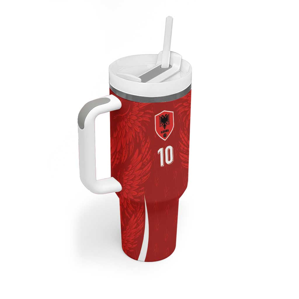 Custom Albania National Football Tumbler With Handle The Wings Sporty Style - Wonder Print Shop
