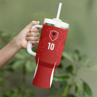 Custom Albania National Football Tumbler With Handle The Wings Sporty Style - Wonder Print Shop