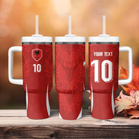 Custom Albania National Football Tumbler With Handle The Wings Sporty Style - Wonder Print Shop
