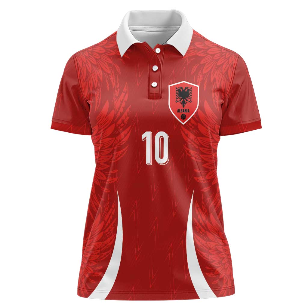 Custom Albania National Football Women Polo Shirt The Wings Sporty Style - Wonder Print Shop