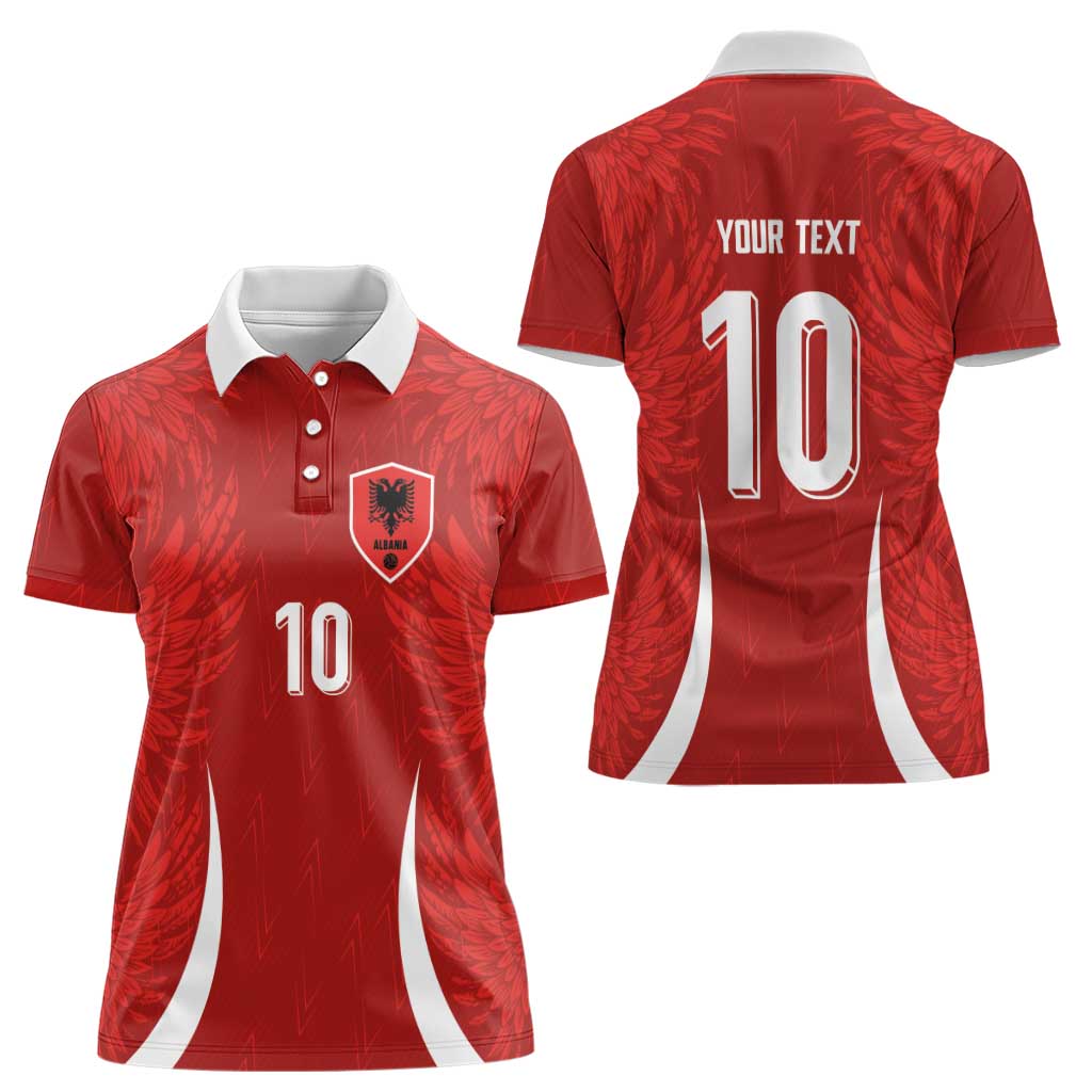 Custom Albania National Football Women Polo Shirt The Wings Sporty Style - Wonder Print Shop