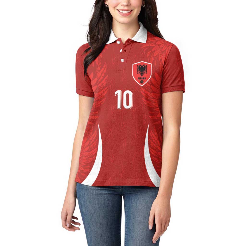 Custom Albania National Football Women Polo Shirt The Wings Sporty Style - Wonder Print Shop