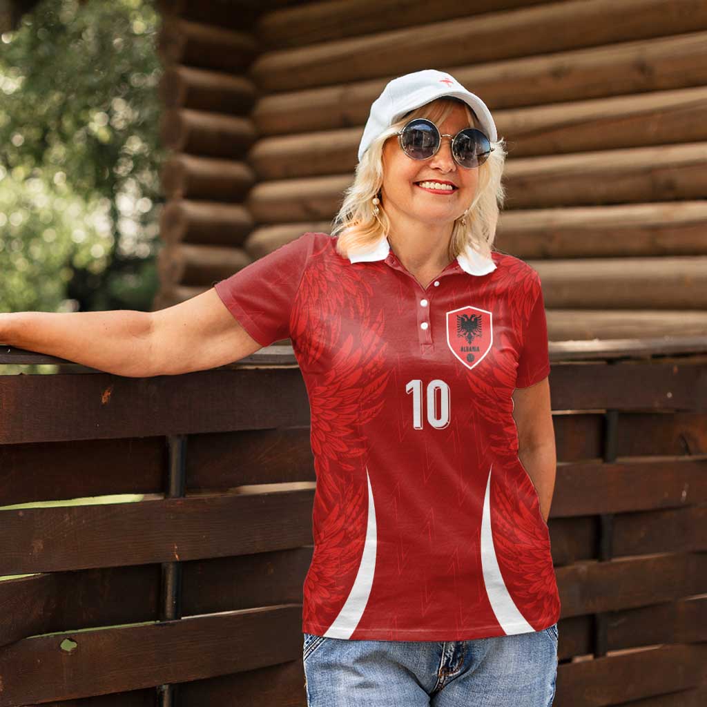 Custom Albania National Football Women Polo Shirt The Wings Sporty Style - Wonder Print Shop