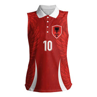 Custom Albania National Football Women Sleeveless Polo Shirt The Wings Sporty Style - Wonder Print Shop