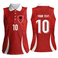 Custom Albania National Football Women Sleeveless Polo Shirt The Wings Sporty Style - Wonder Print Shop