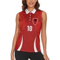 Custom Albania National Football Women Sleeveless Polo Shirt The Wings Sporty Style - Wonder Print Shop