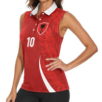 Custom Albania National Football Women Sleeveless Polo Shirt The Wings Sporty Style - Wonder Print Shop