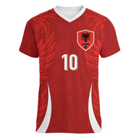 Custom Albania National Football Women V-Neck T-Shirt The Wings Sporty Style - Wonder Print Shop