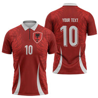 Custom Albania National Football Zipper Polo Shirt The Wings Sporty Style - Wonder Print Shop