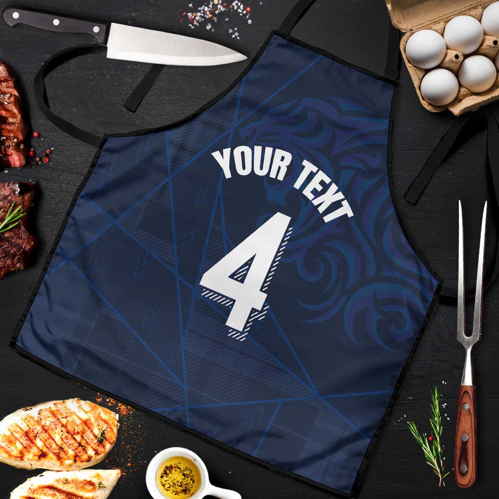 Custom Scotland National Football Apron Tartan Patchwork and Sport Lion - Wonder Print Shop