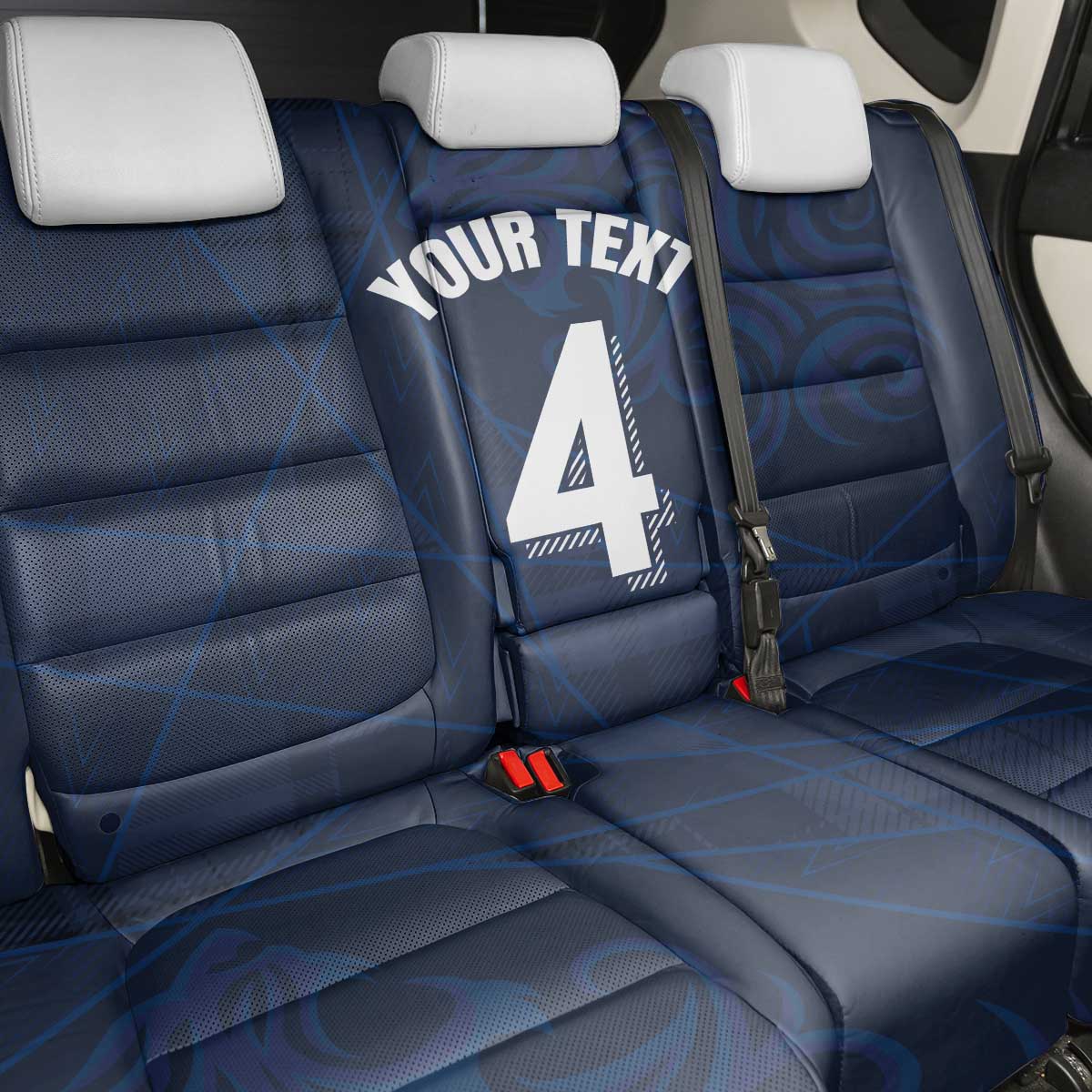 Custom Scotland National Football Back Car Seat Cover Tartan Patchwork and Sport Lion - Wonder Print Shop