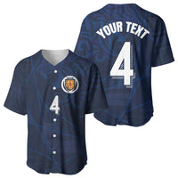 Custom Scotland National Football Baseball Jersey Tartan Patchwork and Sport Lion - Wonder Print Shop
