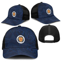 Scotland National Football Baseball Net Cap Tartan Patchwork and Sport Lion - Wonder Print Shop