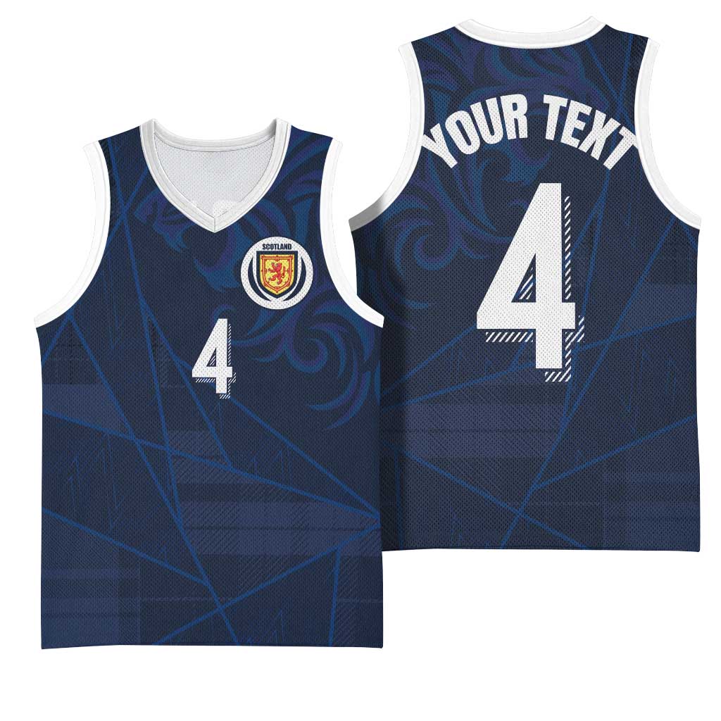 Custom Scotland National Football Basketball Jersey Tartan Patchwork and Sport Lion - Wonder Print Shop