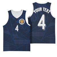 Custom Scotland National Football Basketball Jersey Tartan Patchwork and Sport Lion - Wonder Print Shop