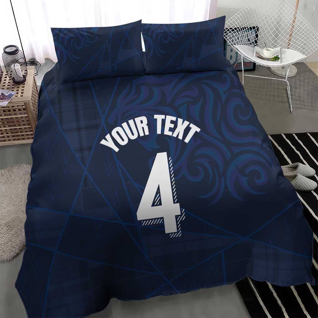 Custom Scotland National Football Bedding Set Tartan Patchwork and Sport Lion - Wonder Print Shop