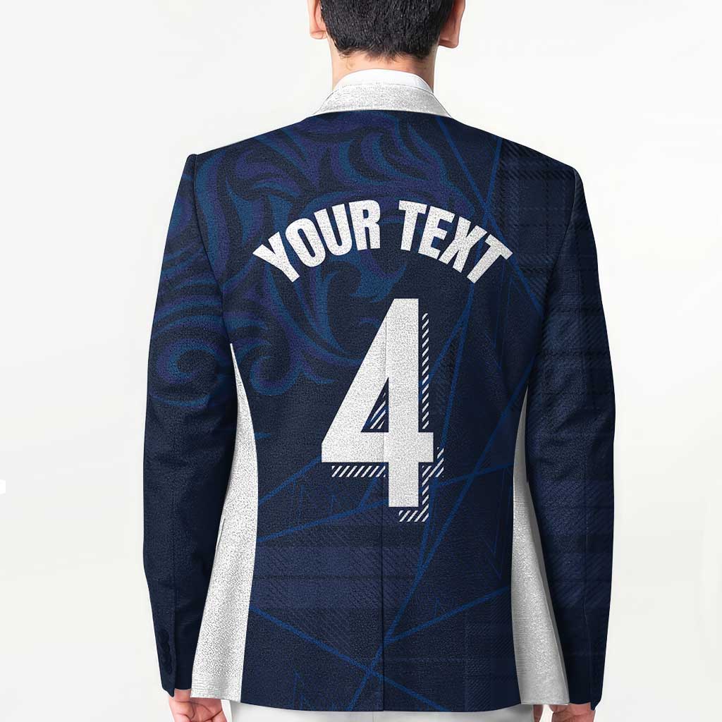 Custom Scotland National Football Blazer Tartan Patchwork and Sport Lion - Wonder Print Shop