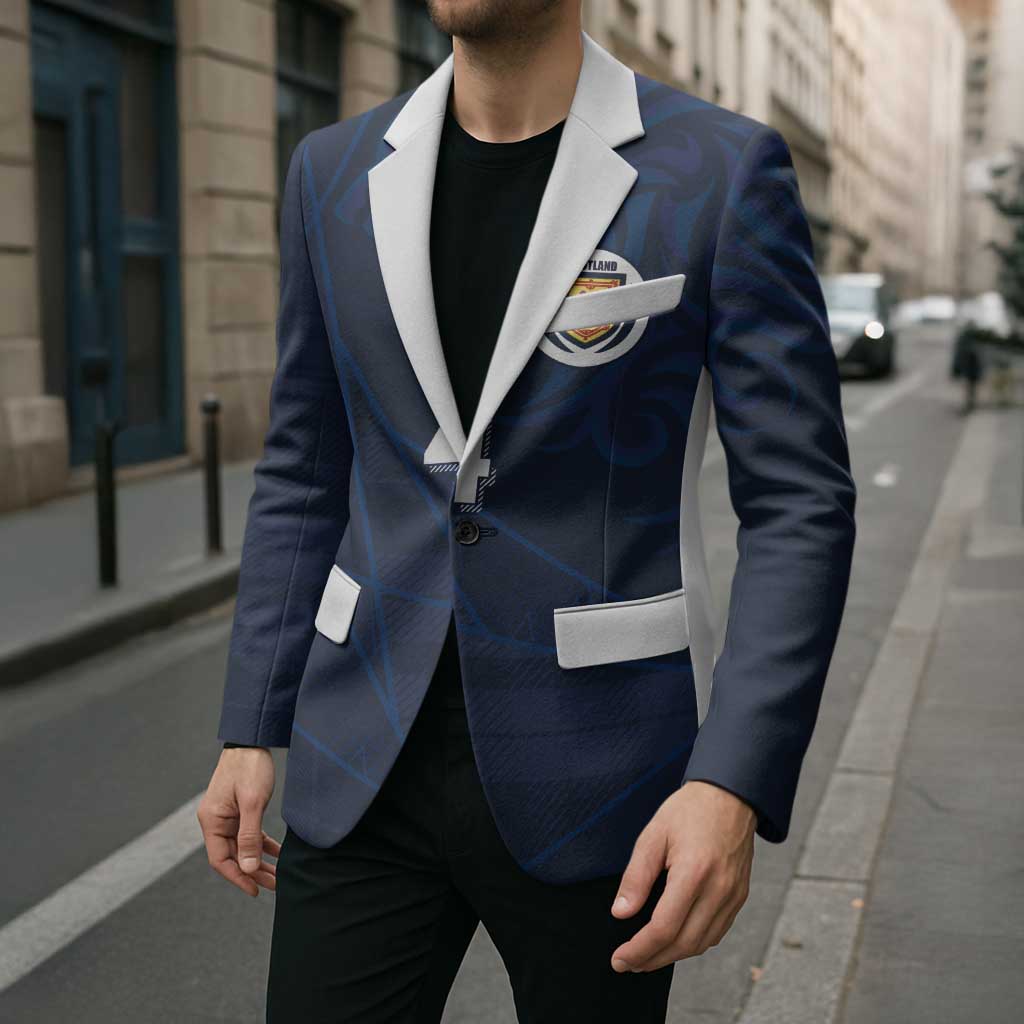 Custom Scotland National Football Blazer Tartan Patchwork and Sport Lion - Wonder Print Shop