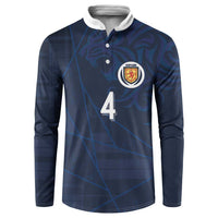 Custom Scotland National Football Button Sweatshirt Tartan Patchwork and Sport Lion - Wonder Print Shop