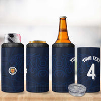 Custom Scotland National Football 4 in 1 Can Cooler Tumbler Tartan Patchwork and Sport Lion - Wonder Print Shop