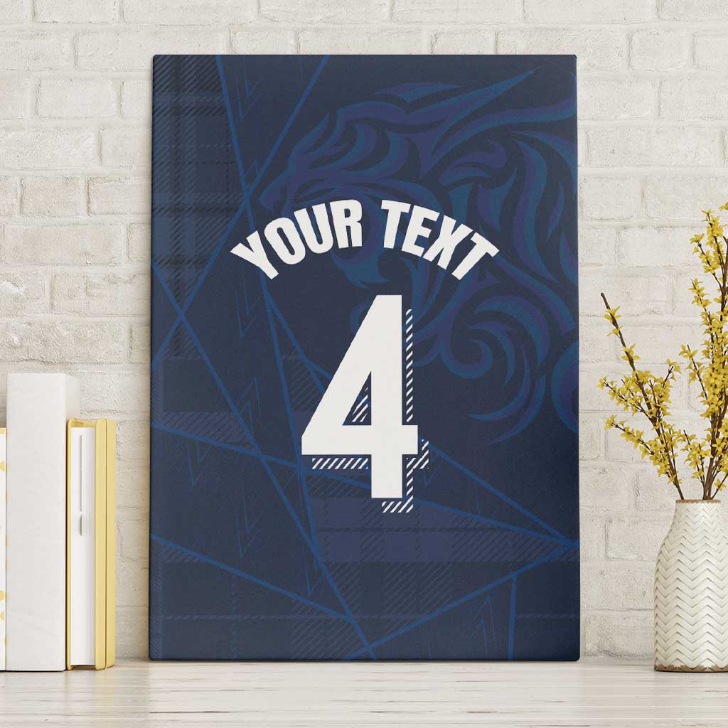 Custom Scotland National Football Canvas Wall Art Tartan Patchwork and Sport Lion - Wonder Print Shop