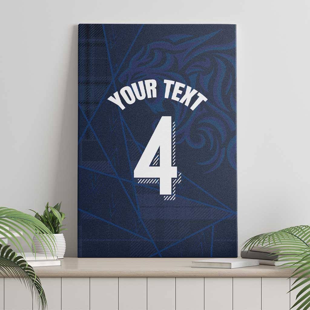Custom Scotland National Football Canvas Wall Art Tartan Patchwork and Sport Lion - Wonder Print Shop