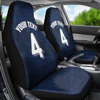 Custom Scotland National Football Car Seat Cover Tartan Patchwork and Sport Lion - Wonder Print Shop