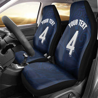 Custom Scotland National Football Car Seat Cover Tartan Patchwork and Sport Lion - Wonder Print Shop