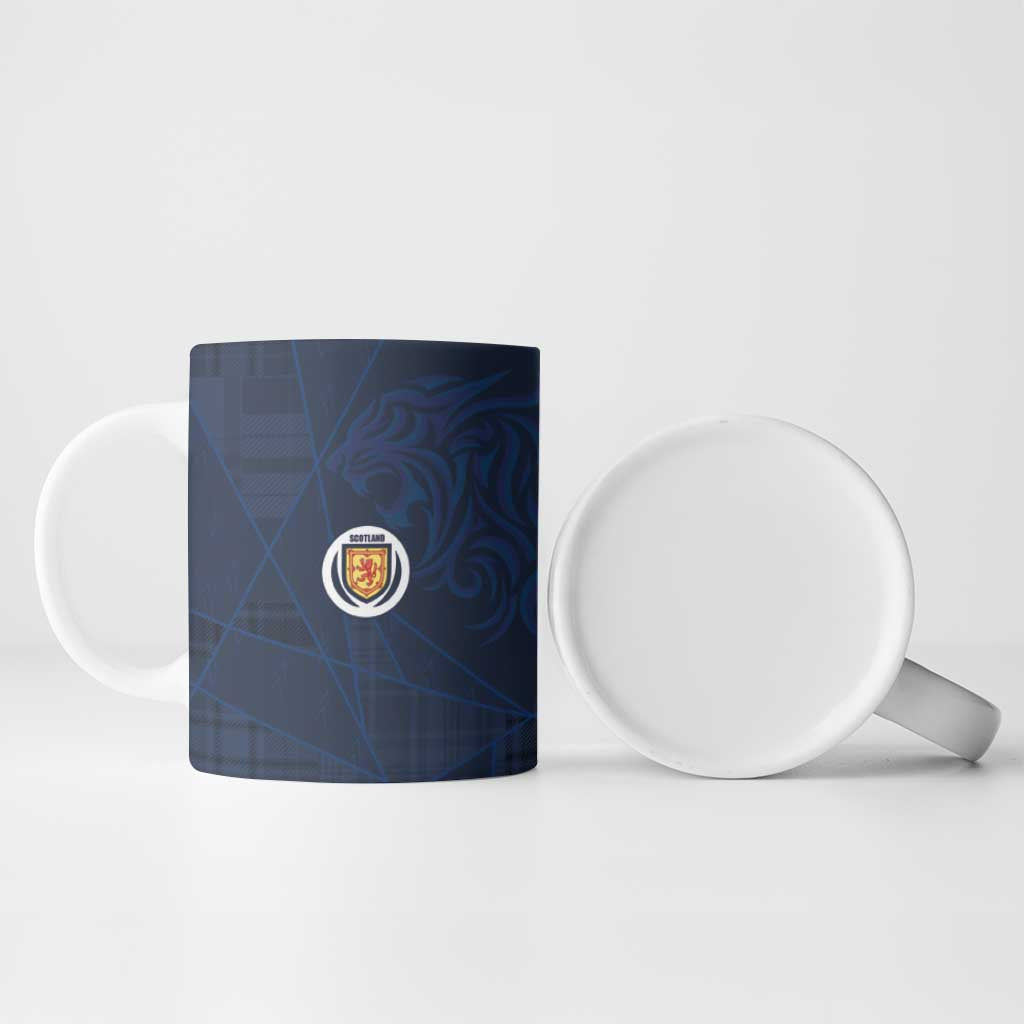 Custom Scotland National Football Ceramic Mug Tartan Patchwork and Sport Lion - Wonder Print Shop