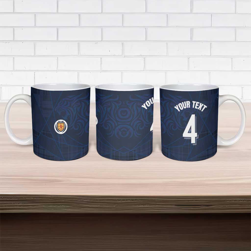 Custom Scotland National Football Ceramic Mug Tartan Patchwork and Sport Lion - Wonder Print Shop