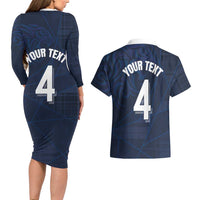 Custom Scotland National Football Couples Matching Long Sleeve Bodycon Dress and Hawaiian Shirt Tartan Patchwork and Sport Lion - Wonder Print Shop
