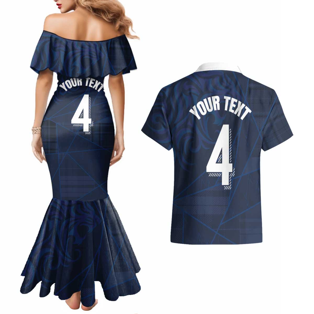 Custom Scotland National Football Couples Matching Mermaid Dress and Hawaiian Shirt Tartan Patchwork and Sport Lion - Wonder Print Shop