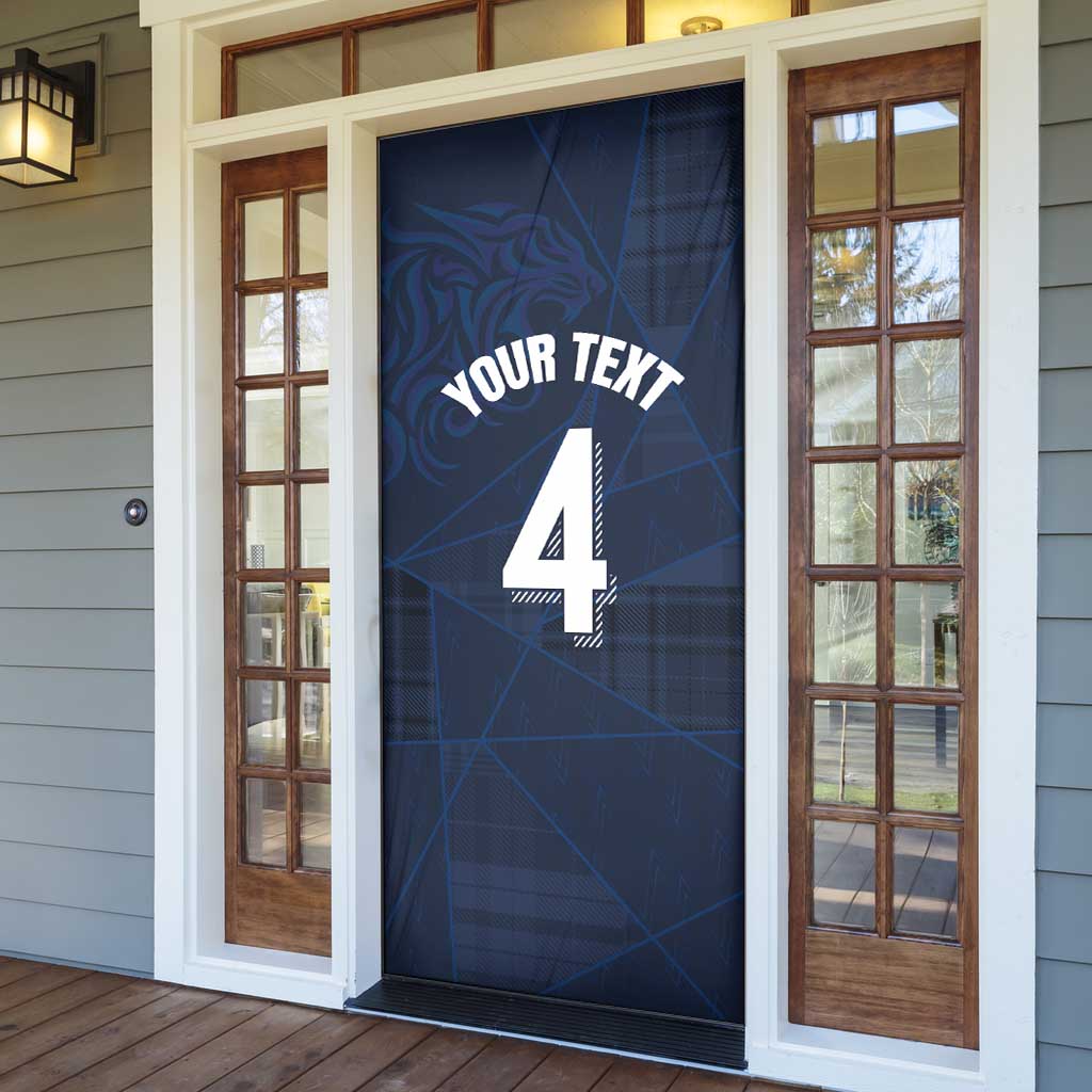 Custom Scotland National Football Door Cover Tartan Patchwork and Sport Lion - Wonder Print Shop