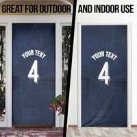 Custom Scotland National Football Door Cover Tartan Patchwork and Sport Lion - Wonder Print Shop
