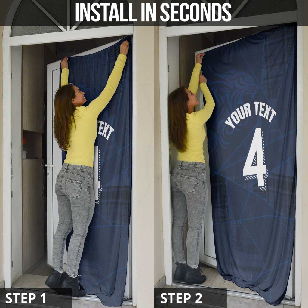 Custom Scotland National Football Door Cover Tartan Patchwork and Sport Lion - Wonder Print Shop