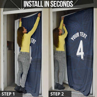 Custom Scotland National Football Door Cover Tartan Patchwork and Sport Lion - Wonder Print Shop