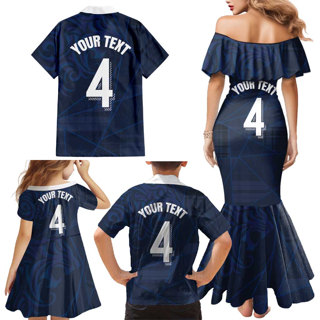 Custom Scotland National Football Family Matching Mermaid Dress and Hawaiian Shirt Tartan Patchwork and Sport Lion - Wonder Print Shop