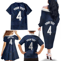 Custom Scotland National Football Family Matching Off The Shoulder Long Sleeve Dress and Hawaiian Shirt Tartan Patchwork and Sport Lion - Wonder Print Shop