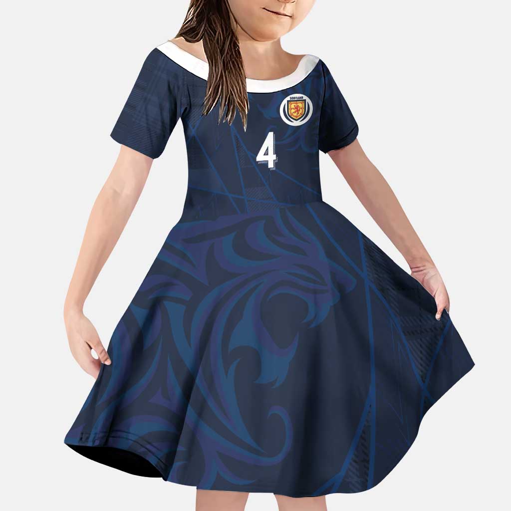 Custom Scotland National Football Family Matching Off Shoulder Maxi Dress and Hawaiian Shirt Tartan Patchwork and Sport Lion - Wonder Print Shop