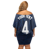Custom Scotland National Football Family Matching Off Shoulder Short Dress and Hawaiian Shirt Tartan Patchwork and Sport Lion - Wonder Print Shop