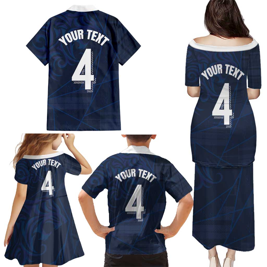 Custom Scotland National Football Family Matching Puletasi and Hawaiian Shirt Tartan Patchwork and Sport Lion - Wonder Print Shop