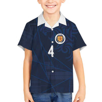 Custom Scotland National Football Family Matching Puletasi and Hawaiian Shirt Tartan Patchwork and Sport Lion - Wonder Print Shop
