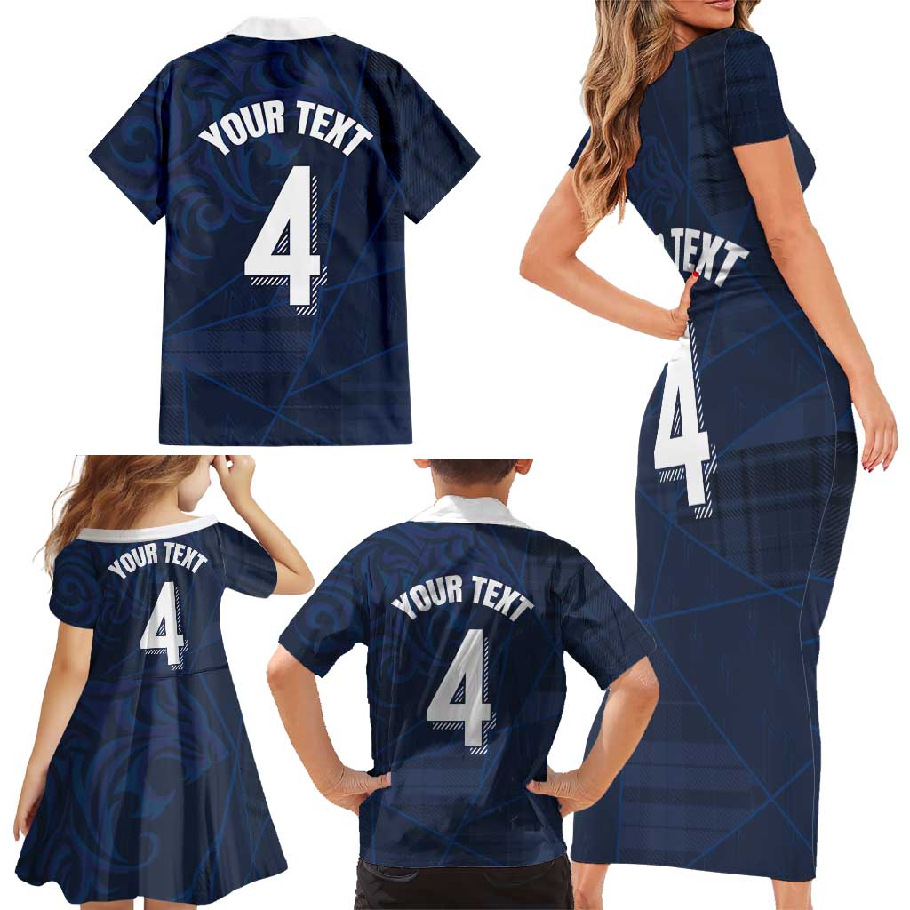 Custom Scotland National Football Family Matching Short Sleeve Bodycon Dress and Hawaiian Shirt Tartan Patchwork and Sport Lion - Wonder Print Shop