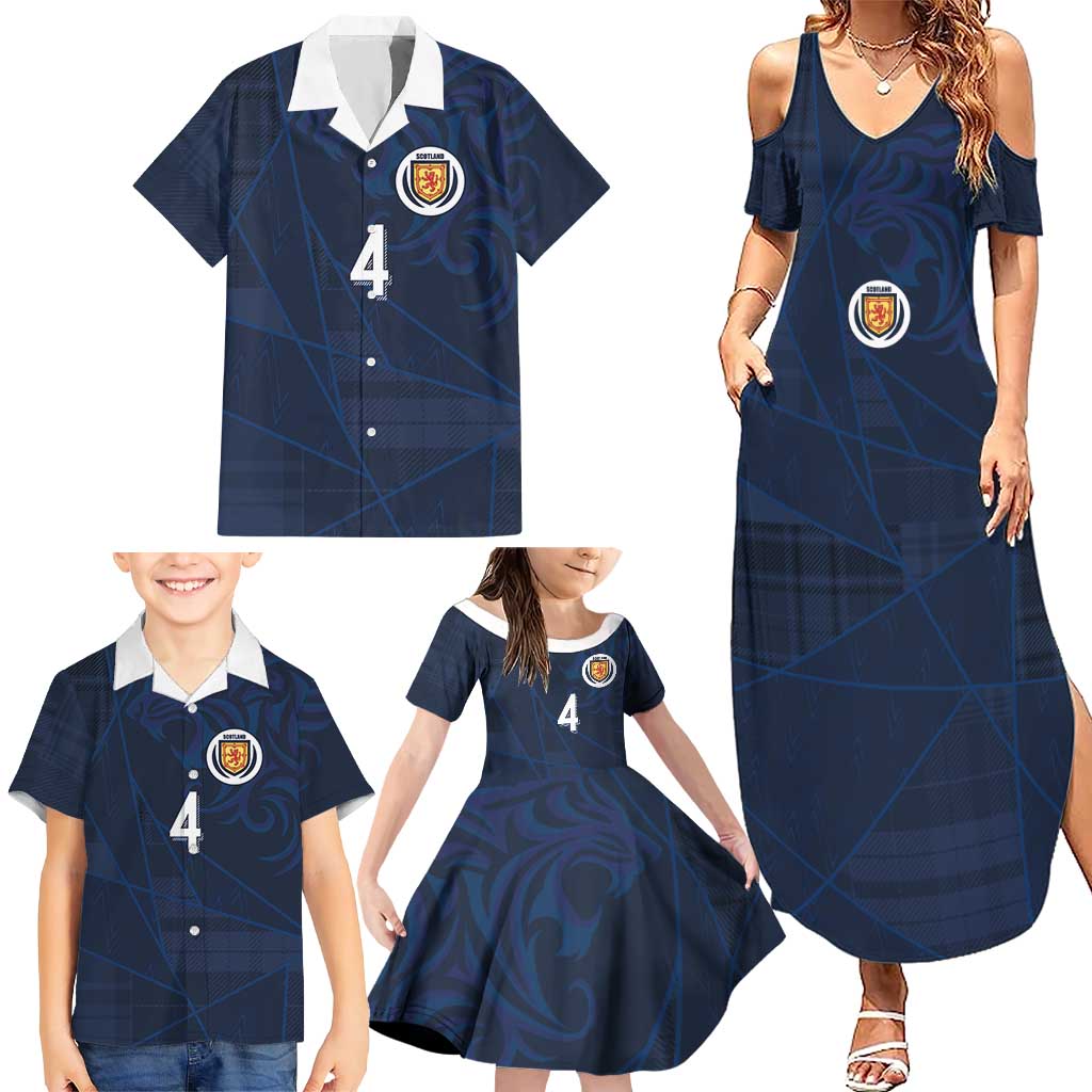 Custom Scotland National Football Family Matching Summer Maxi Dress and Hawaiian Shirt Tartan Patchwork and Sport Lion - Wonder Print Shop